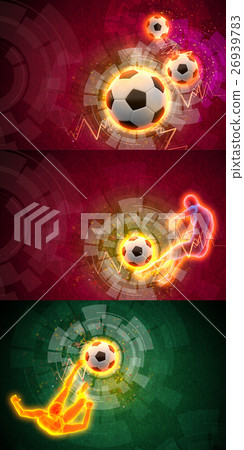 3d rendering  of the human kicking football 26939783