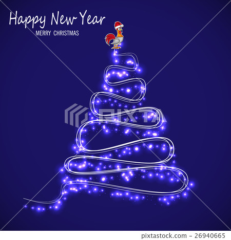 Design for a New Year's greeting 2017 with rooster Design for a New Year's greeting 2017 with rooster 26940665