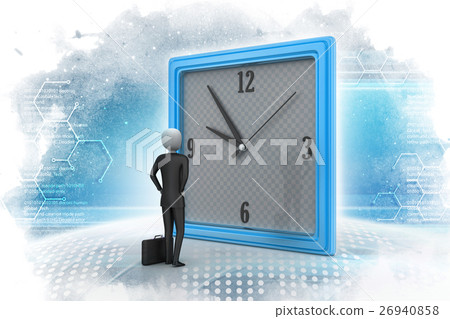 Business man watching time in color background Business man watching time in color background 26940858