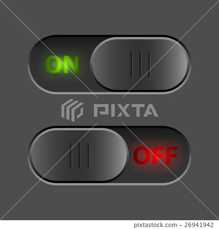 Black On-Off switch UI button vector template. - Stock Illustration ...