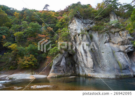 Fall decay valley, mountain stream and strange rock, Numata city, Gunma Prefecture 26942095