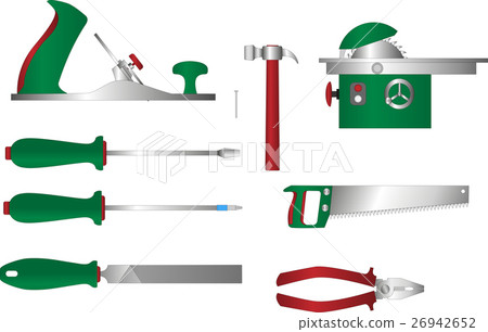 Vector set of tools for working with wood 26942652