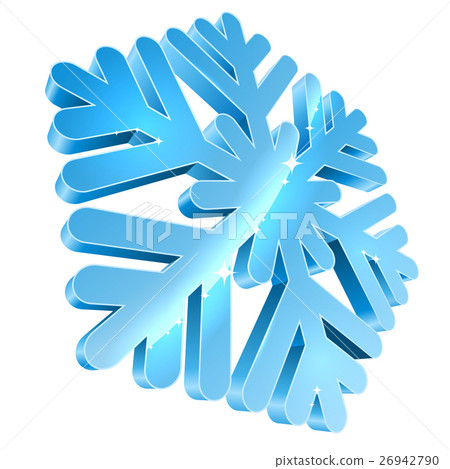 Big 3D snowflake isolated on white background - Stock Illustration ...
