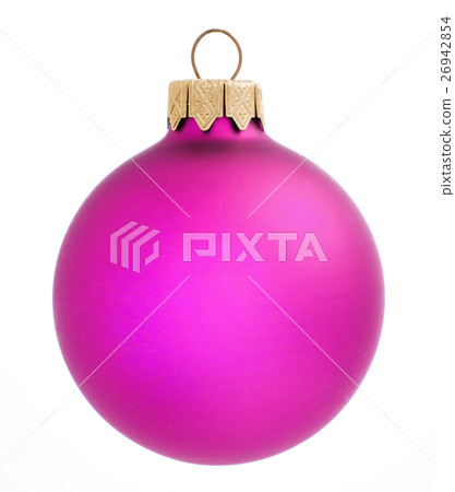 Pink Christmas ball on white background.xmas 26942854
