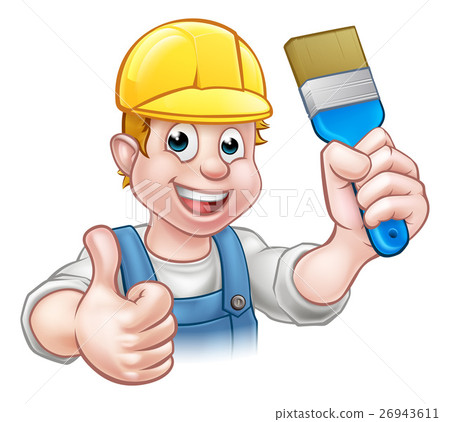 Painter Decorator Holding Paintbrush Painter Decorator Holding Paintbrush 26943611
