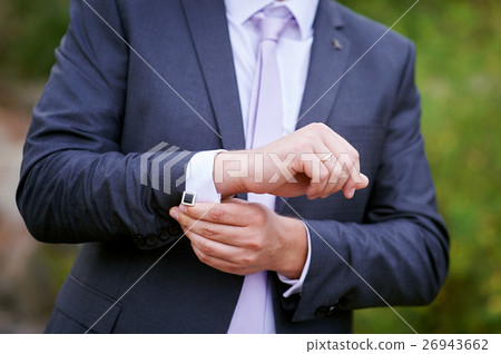 groom dress cufflinks on shirt 26943662