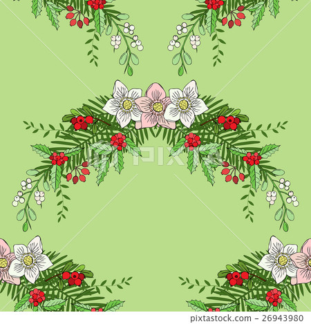 Seamless pattern with Christmas decoration 26943980
