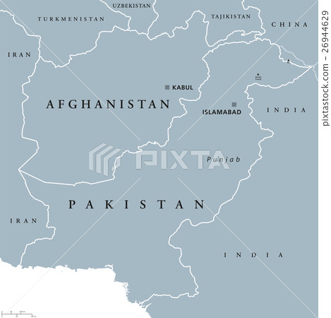 Afghanistan and Pakistan political map 26944629