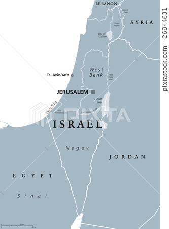 Israel political map gray 26944631