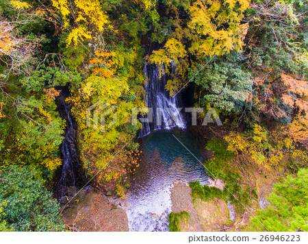 Shigetaki immobile waterfall in autumn 26946223