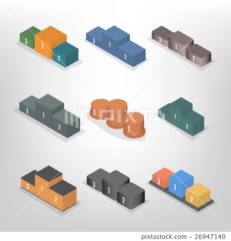 Pedestal for rewarding an isometric, vector Pedestal for rewarding an isometric, vector 26947140