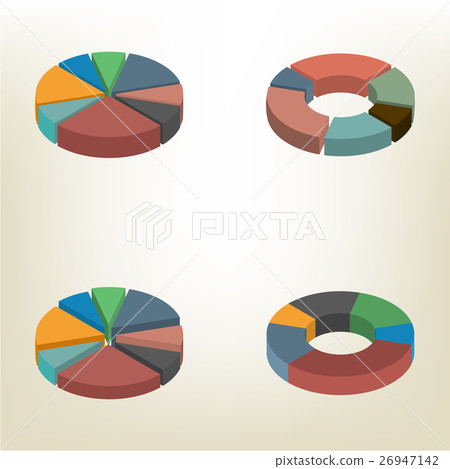 Pie chart isometric vector illustration. Pie chart isometric vector illustration. 26947142