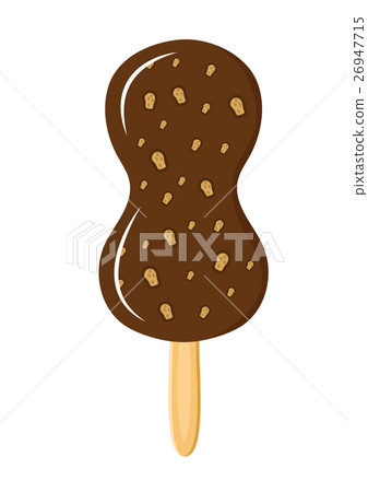 Chocolate ice-cream lolly, flat cartoon style 26947715