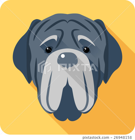 dog Neapolitan Mastiff icon head flat design 26948158