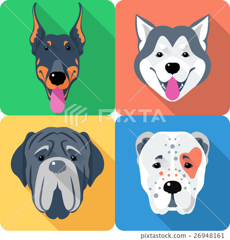 set 9 dog head icon flat design set 9 dog head icon flat design 26948161