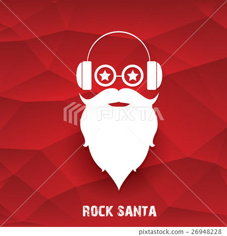 vector Christmas hipster santa claus greeting card 26948228