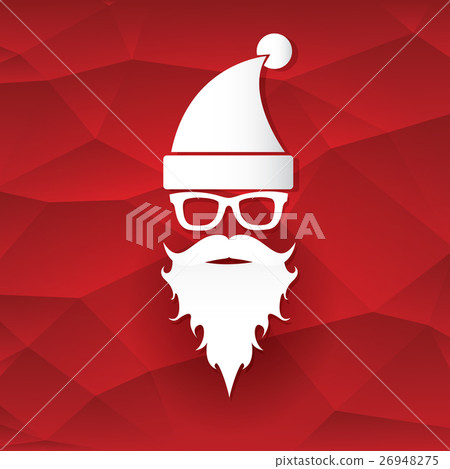 vector Christmas hipster santa claus greeting card 26948275