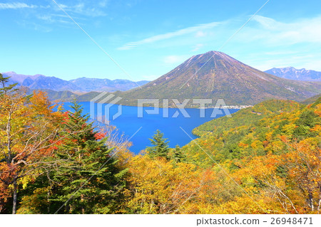 奧金尼克湖中禪寺和南台山[秋天/秋天的葉子] 26948471