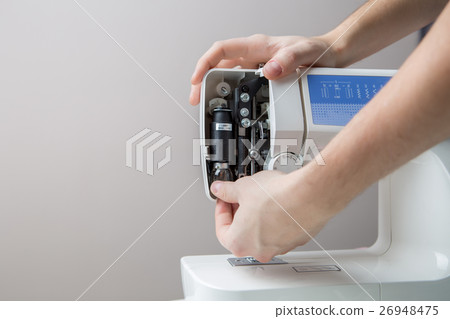 Sewing machine on blank background Sewing machine on blank background 26948475