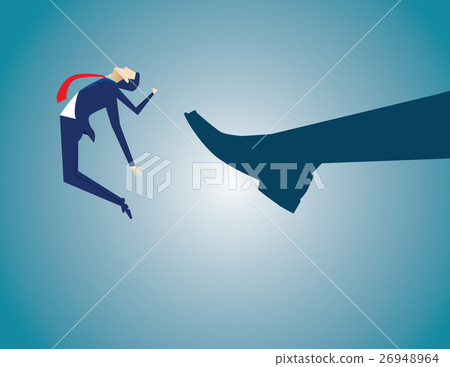 Businessman kicked by his boss foot Businessman kicked by his boss foot 26948964