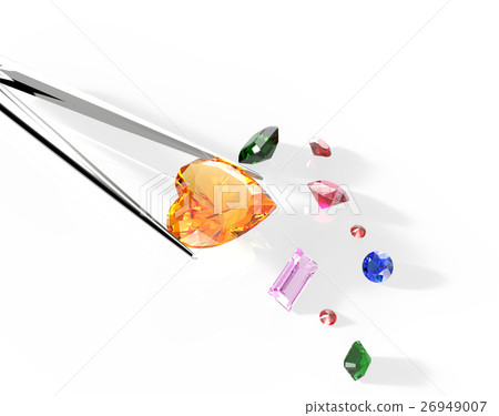 Collection of gemstones. 3D illustration Collection of gemstones. 3D illustration 26949007