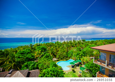 Beautiful view of the garden and swimming pool in Beautiful view of the garden and swimming pool in 26951038