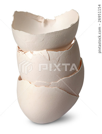 Stack of halves from crashed eggs Stack of halves from crashed eggs 26951154