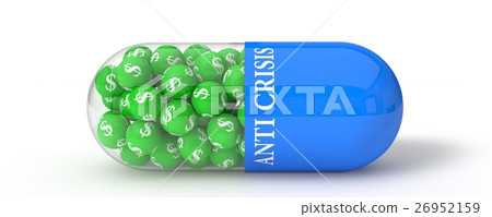 3d illustration of dollar pill. 26952159