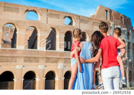 Happy family in Europe. Parents and kids in Rome Happy family in Europe. Parents and kids in Rome 26952938