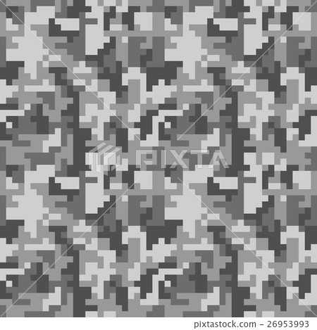Pixel camo seamless pattern. Grey urban camouflage 26953993