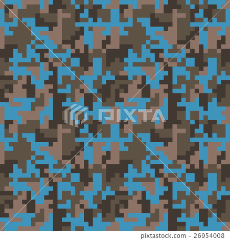 Pixel camo seamless pattern. Fashion blue trendy Pixel camo seamless pattern. Fashion blue trendy 26954008