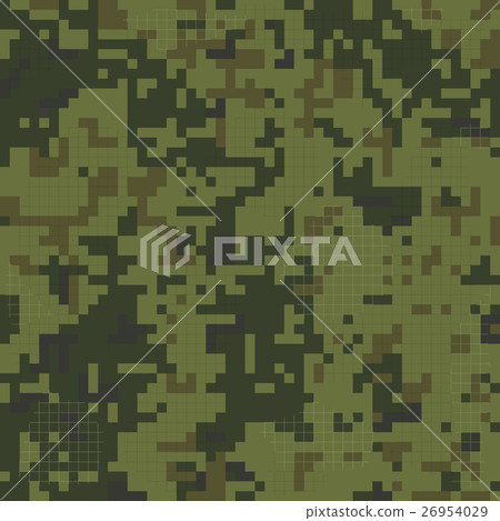 Pixel camo seamless pattern. Green forest - Stock Illustration ...