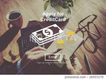 Apply Credit Card Financial Graphics Concept 26955270