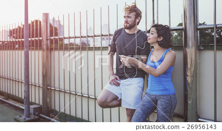 Workout Sport Fitness Exercise Runner Couple Concept Workout Sport Fitness Exercise Runner Couple Concept 26956143