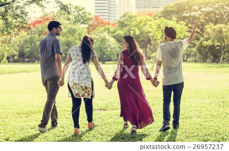 Indian Ethnicity Park Companionship Friend Concept 26957237