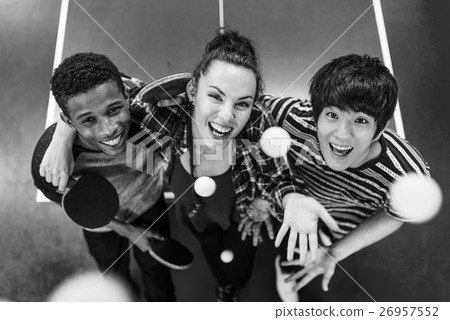 Table Tennis Ping-Pong Friends Sport Concept 26957552