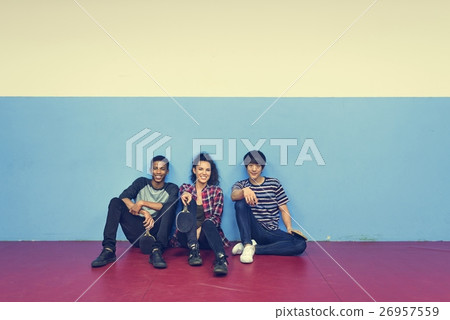 Table Tennis Ping-Pong Friends Sport Concept Table Tennis Ping-Pong Friends Sport Concept 26957559