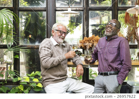 Senior Men Relax Lifestyle Dining Concept 26957622