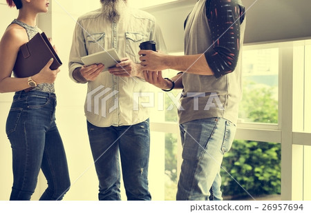 People Friendship Discussion Togetherness Digital Tablet Concept People Friendship Discussion Togetherness Digital Tablet Concept 26957694