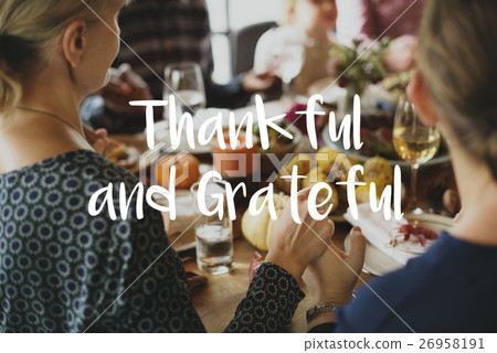 Thnaksgiving Blessing Celebrating Grateful Meal Concept Thnaksgiving Blessing Celebrating Grateful Meal Concept 26958191