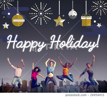 Merry Christmas Happy New Year Concept Merry Christmas Happy New Year Concept 26958431