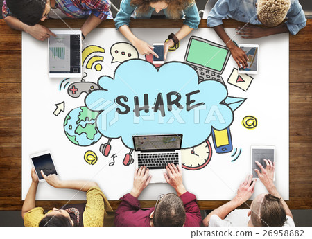 Cloud Bubble Technology Sketch Doodle Concept 26958882