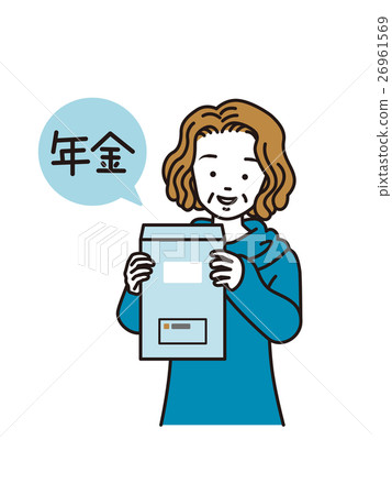 有退休金領取信封的阿姨 26961569