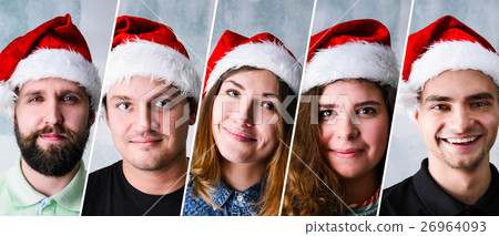 People wearing Santa hat People wearing Santa hat 26964093