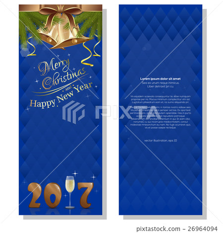 New Year 2017. Blue vector christmassy background New Year 2017. Blue vector christmassy background 26964094