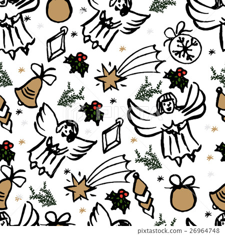 Vector Christmas seamless pattern. Vector Christmas seamless pattern. 26964748