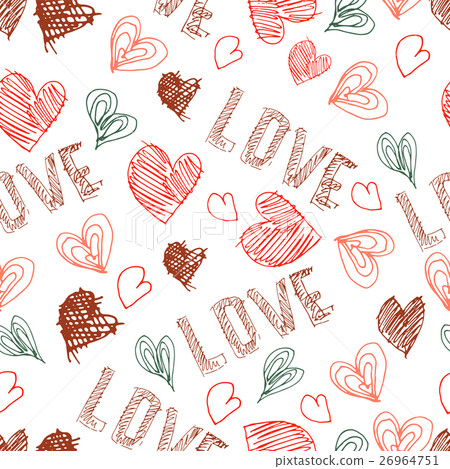 Vector seamless pattern. Valentines day. - Stock Illustration [26964751 ...