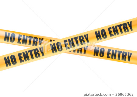 No Entry Caution Barrier Tapes, 3D rendering No Entry Caution Barrier Tapes, 3D rendering 26965362