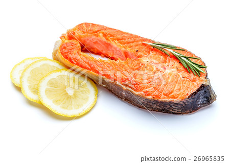 Crispy roasted salmon steak Crispy roasted salmon steak 26965835