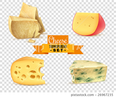 Cheese 4 Realistic Images Transparent Set - Stock Illustration ...
